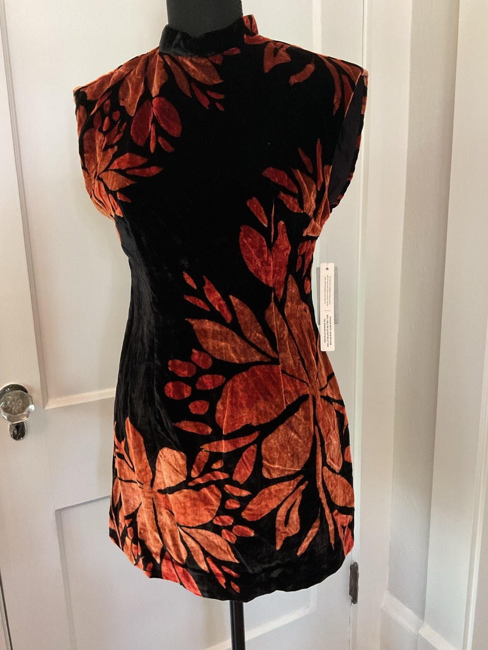 NWT Anthropologie velvet copper and black mini dress